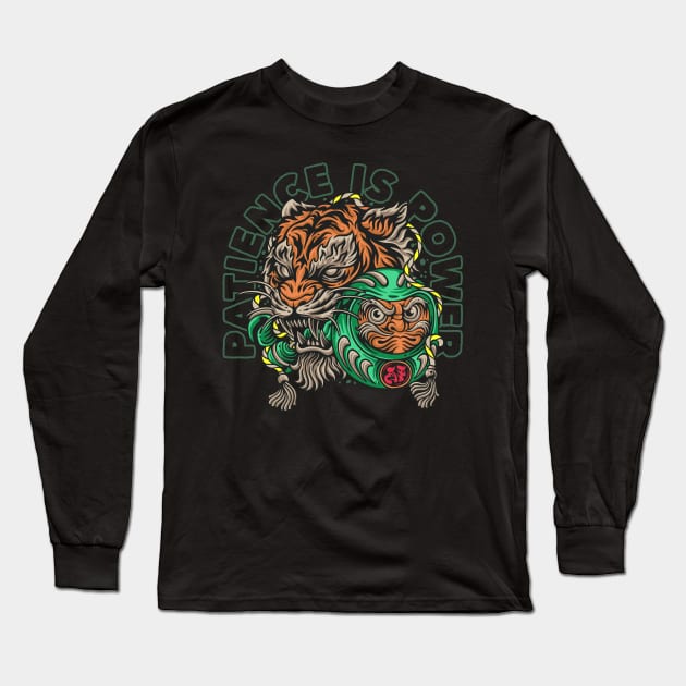 Patience Power Tiger Long Sleeve T-Shirt by Creatura